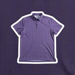 Chase 54 Men's XL Purple Performance Golf Polo Shirt Micro Check